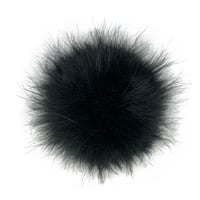 Image 1 of Black Faux Fur Pom