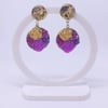 'pink lion' double dangle earrings | gold
