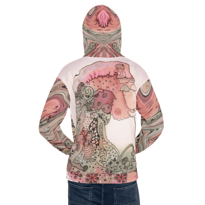 Image of The Happy Man Jo Lenz Art Unisex Allover-Kapuzenpullover