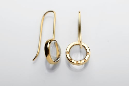 Image of "Rays of the sun" gold plated silver earrings with rock crystals · RADII SOLIS ·