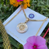 Image 2 of     Virgin Mary Necklace - Tri-Color 