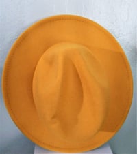 Image 1 of Yellow Fedora with Blue Bottom