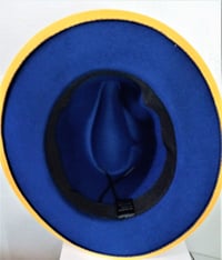 Image 2 of Yellow Fedora with Blue Bottom