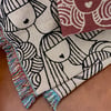  Sup Ladies Woven Throw Blanket - NATURAL