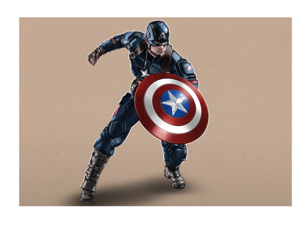 Image of CAPTAIN AMERICA: 8 1/2" x 11" OPEN EDITION COLLECTIBLE Giclée PRINT