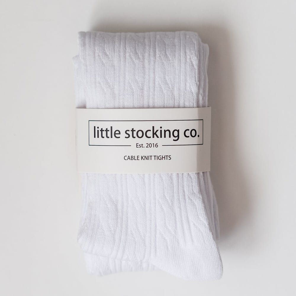 Image of White Cable Know Socks