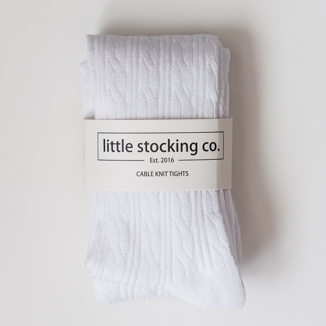 Image of White Cable Know Socks