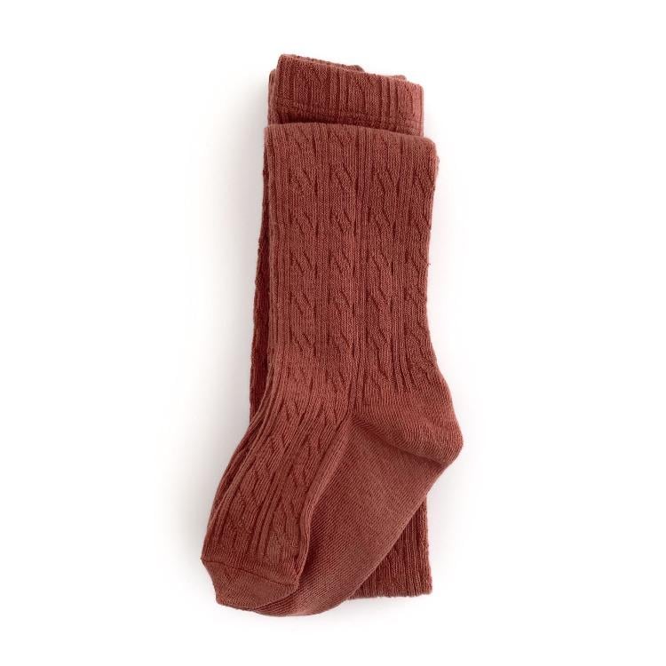 Image of Rust Cable Knit Tights