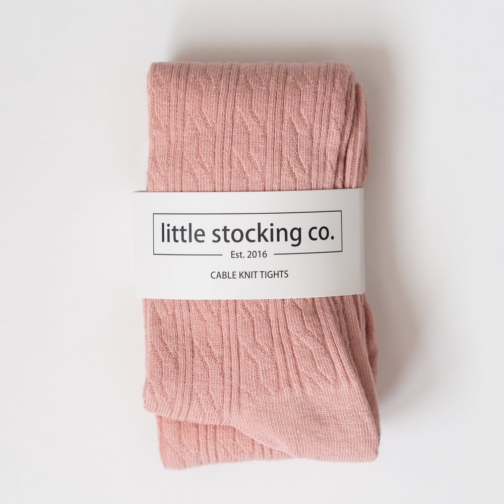 Image of Blush Pink Cable Knit Socks