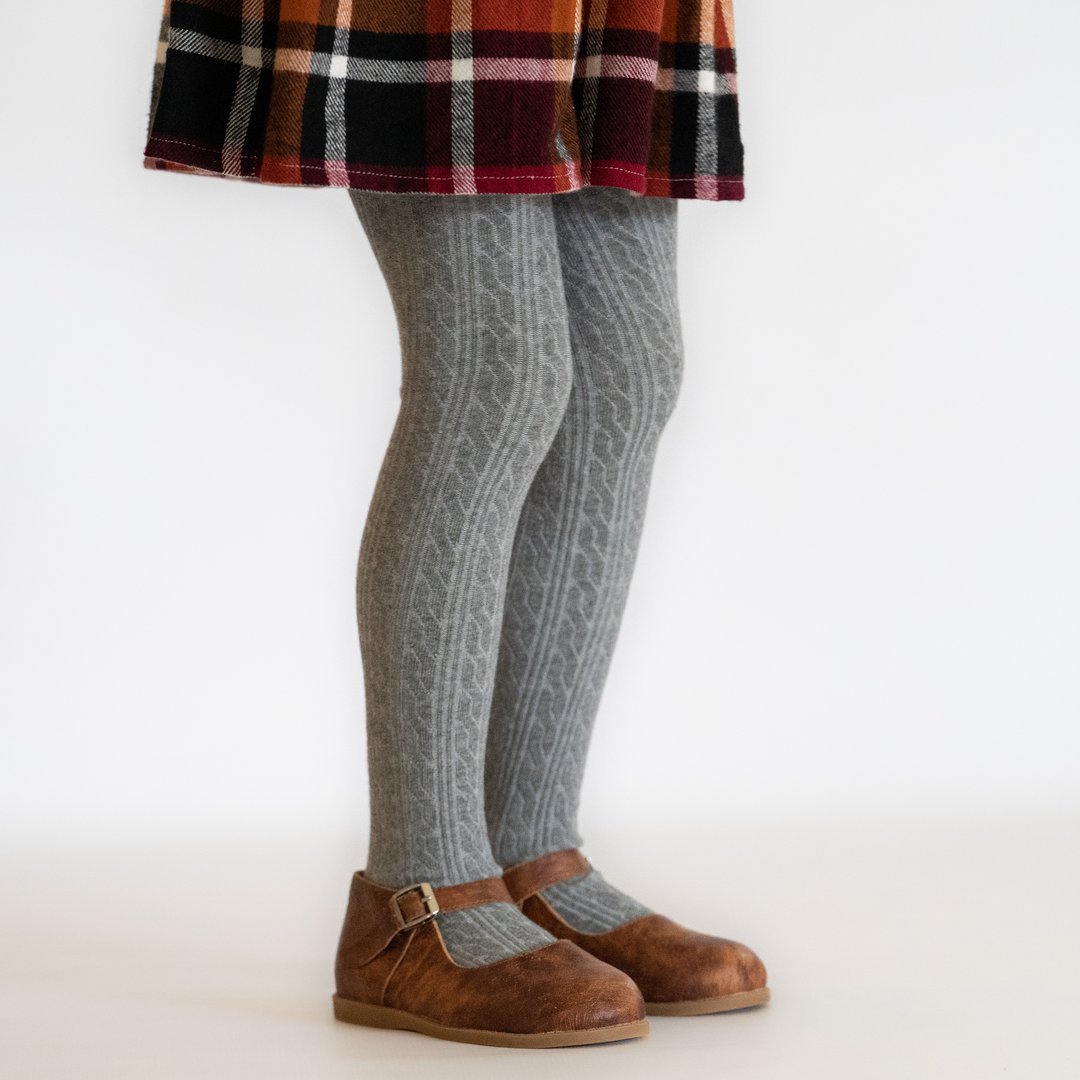 Image of Gray Cable Knit Socks