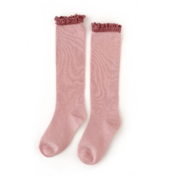 Image of Blush + Mauve Lace Top Knee Highs