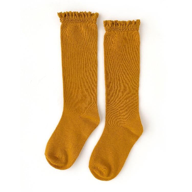 Image of Marigold Yellow Lace Top Knee Highs
