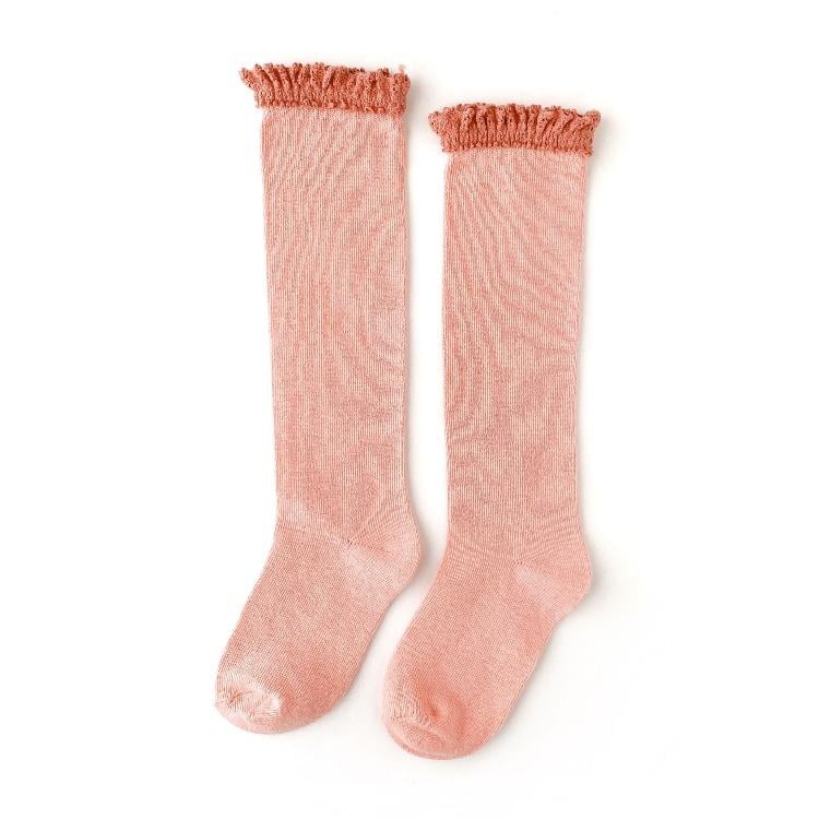 Image of Peach Lace Top Knee Highs