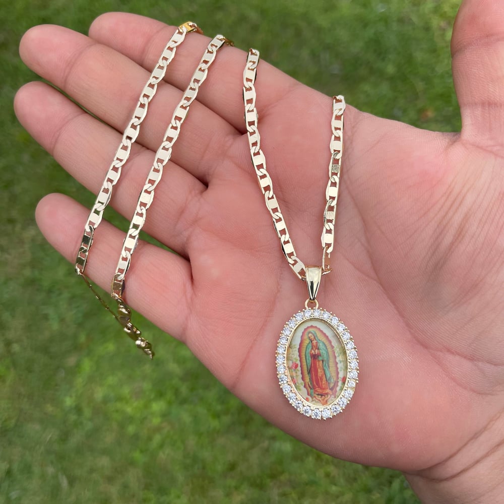 Virgen De Guadalupe CZ necklace