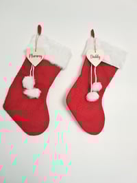 Image 2 of Personalised Red Knitted Stocking