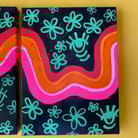 Image 3 of neon squiggles original painting set