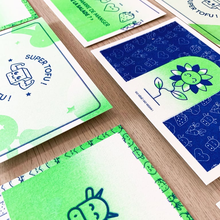 [PACK] Cartes postales x4 - Vegan 🥬 Image 4