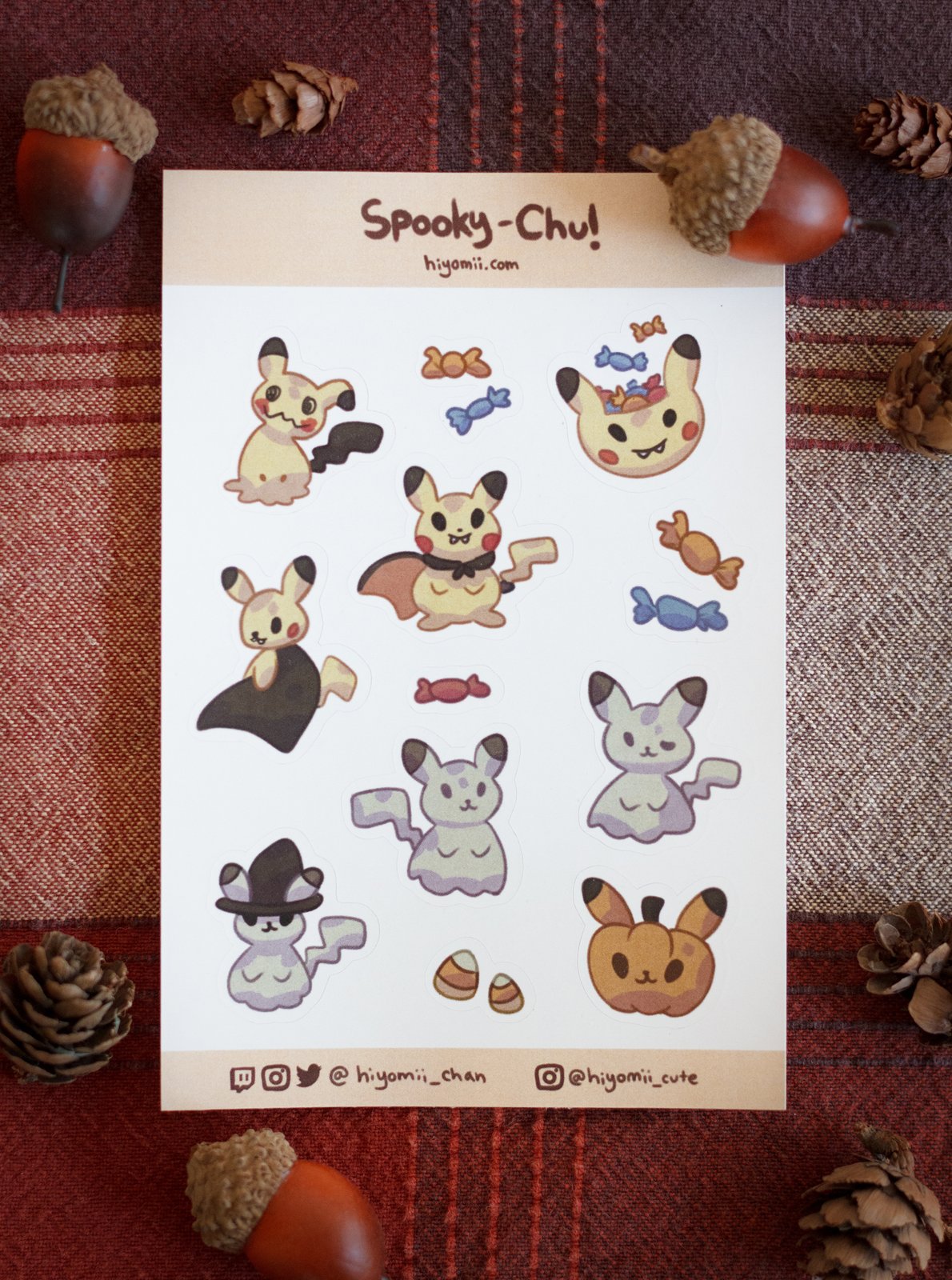 Spooky-Chu Sticker Sheet | Hiyomii