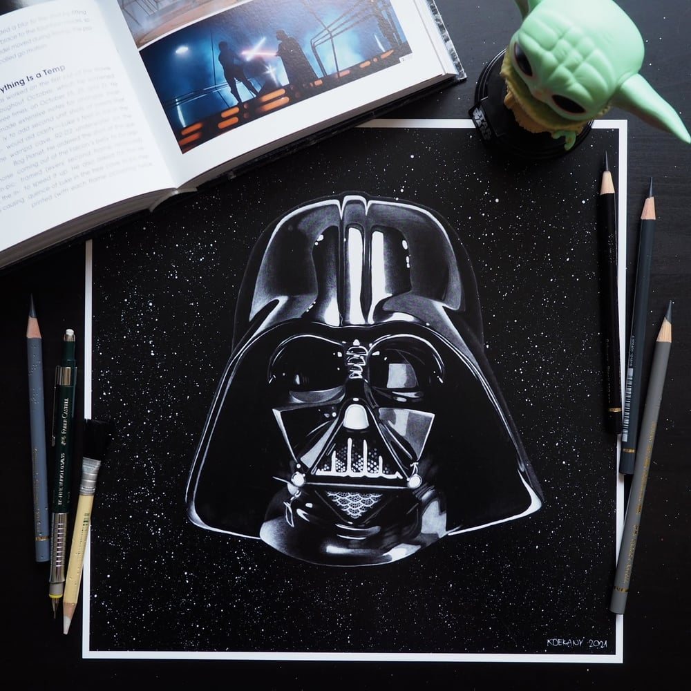 Image of 1977 Star Wars Trilogy Darth Vader Helmet Fine Art Print