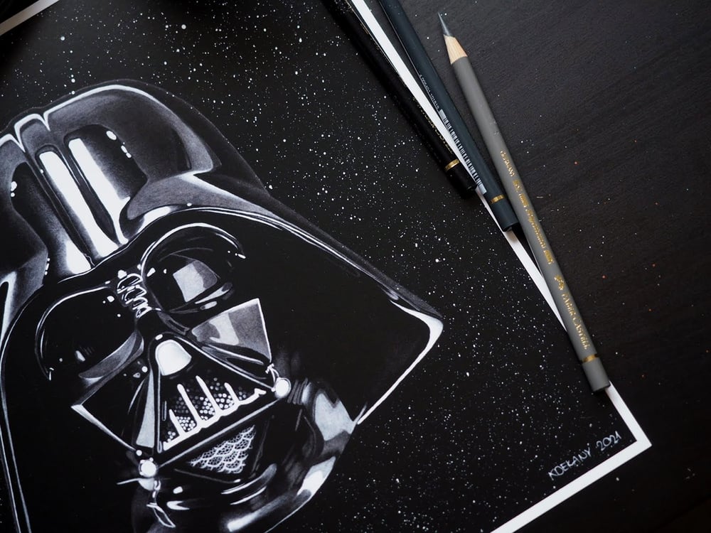 1977 Star Wars Trilogy Darth Vader Helmet Fine Art Print