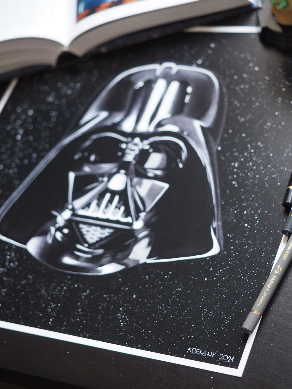 Image of 1977 Star Wars Trilogy Darth Vader Helmet Fine Art Print