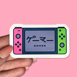 Image of Nintendo Switch Gamer Blue and Red or Pastel Green and Pink Controllers Waterproof Vinyl Stickers