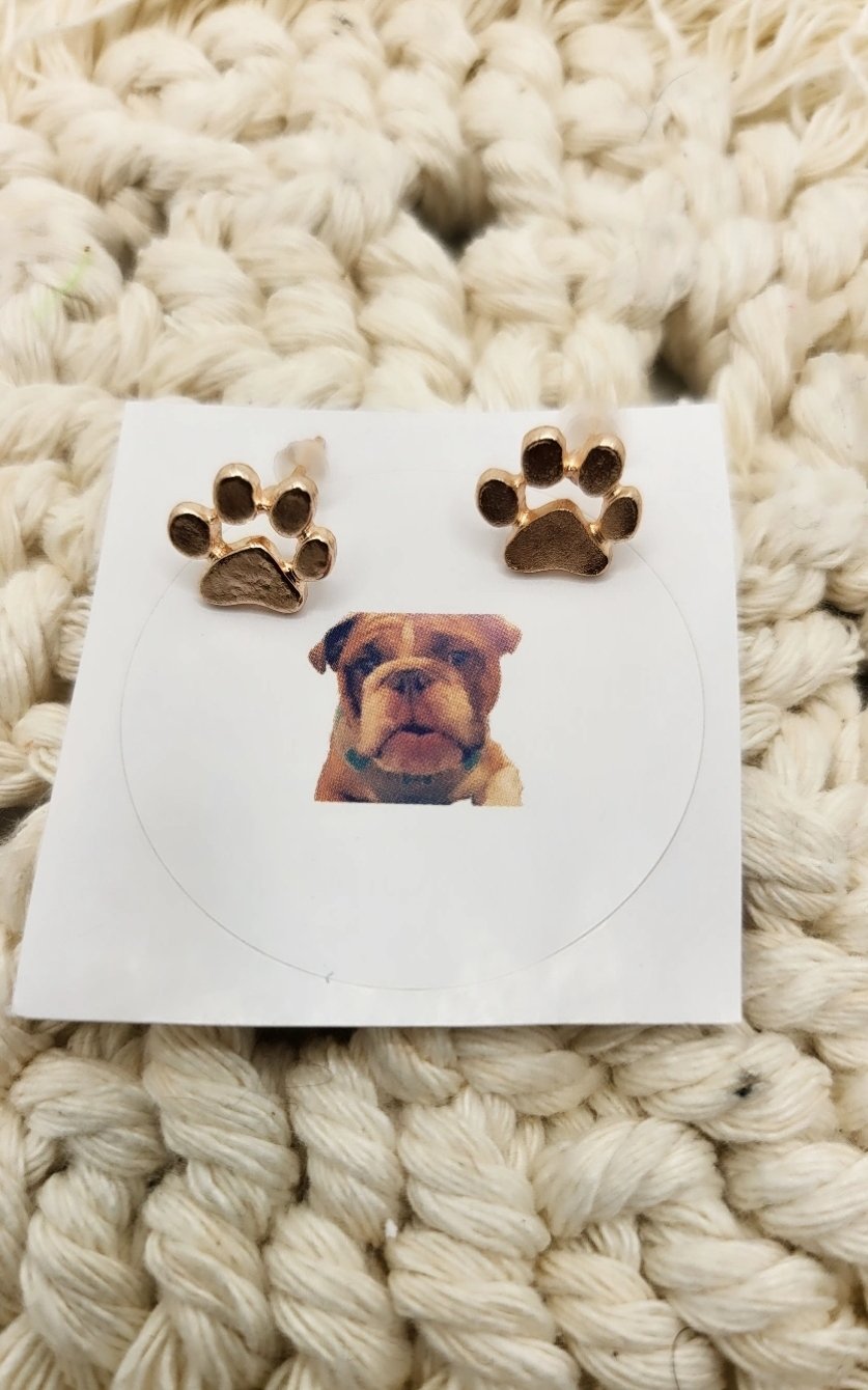 Image of Paw earrings and sticker