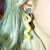 leather ric rac drop earrings