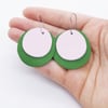 leather discs drop earrings