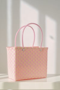 Image 2 of Debby Picnic bag (Pastel pink/Yellow)