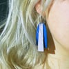 leather double stripe drop earrings