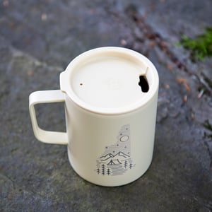 Image of Camping Logo Coffee Mug Insulated - Sand Color