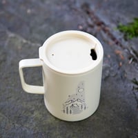 Image 2 of Camping Logo Coffee Mug Insulated - Sand Color