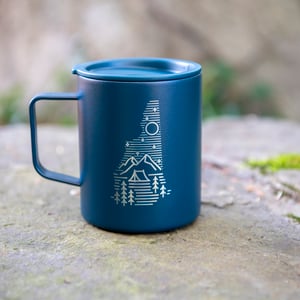 Image of Camping Logo Coffee Mug Insulated - Midnight Blue Color