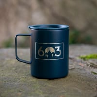 Image 1 of 603 Box Logo Coffee Mug Insulated - Midnight Blue Color