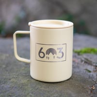 Image 1 of 603 Box Logo Coffee Mug Insulated - Sand Color