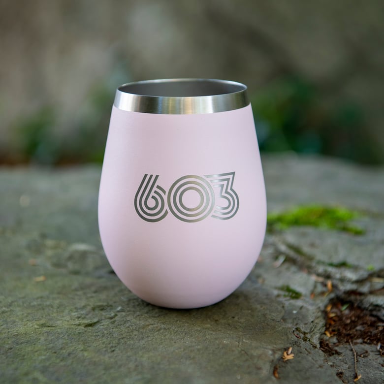 Image of 603 Retro Logo Wine Cup- Soft Pink Color