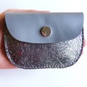 leather press stud purse