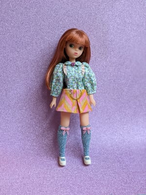 Image of Lounging Linda ~ Herringbone Mini Skirt Set for Jjorori and Kuku Clara