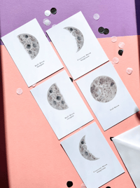 La Luna Moon Phase - Set of 5 Postcards