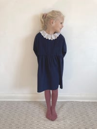 Image 3 of Rosa Dress- navy washed cotton