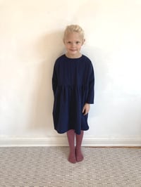 Image 4 of Rosa Dress- navy washed cotton