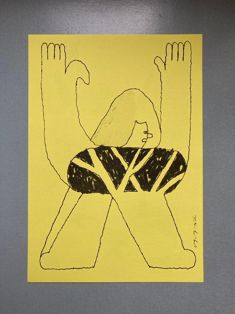 Riso prints on yellow paper Image 3