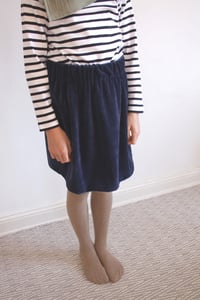 Image 2 of Velvet Mini Skirt-navy