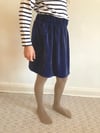 Velvet Mini Skirt-navy