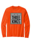 3 Kings "Box Logo" 3M/PuffPaint on Orange Champion Long Sleeve