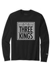 3 Kings "Box Logo" 3M/PuffPaint on Black Champion Long Sleeve