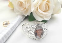 Image 2 of Personalised Bridal Photo Bangle Charm,Wedding Photo Charm,Memorial Bridal Charm