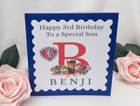 Image 1 of Personalised Paw Patrol Birthday Card, Any age/relationship