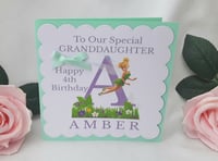 Image 1 of Personalised Tinkerbell Birthday Card, Any age/relationship